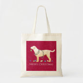 Gele labrador Retriever Merry-kerstdesign Tote Bag (Voorkant)