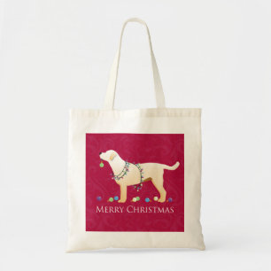 Gele labrador Retriever Merry-kerstdesign Tote Bag