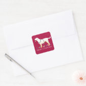 Gele labrador Retriever Merry-kerstdesign Vierkante Sticker (Envelop)