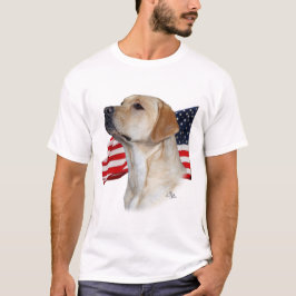 Gele labrador Retriever met vlag T-shirt