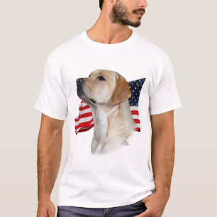 Gele labrador Retriever met vlag T-shirt