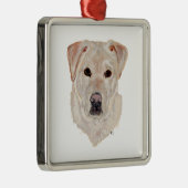 Gele Labrador Retriever Metalen Ornament (Rechts)