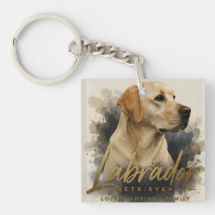 Gele Labrador Retriever Modern Portret Trouw Sleutelhanger