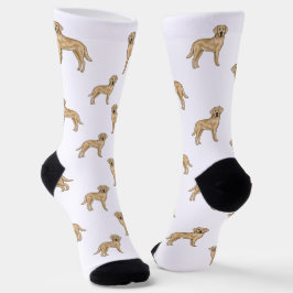 Gele Labrador Retriever Mooie Cartoonhond Patroon Sokken