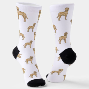 Gele Labrador Retriever Mooie Cartoonhond Patroon Sokken