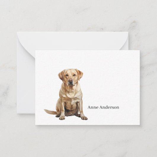 Gele Labrador Retriever Notitiekaart Notitiekaartje (Voorkant)
