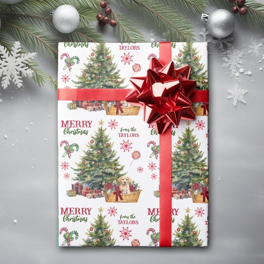 Gele Labrador Retriever Onder de Boom Cadeaupapier