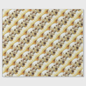 Gele labrador Retriever op deur Cadeaupapier (Vlak)