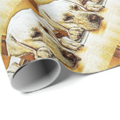 Gele labrador Retriever op deur Cadeaupapier (Rol Hoek)