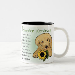 Gele Labrador Retriever Puppy Gifts Tweekleurige Koffiemok