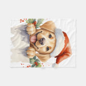 Gele Labrador Retriever Puppy Hond Kerstmis Fleece Deken (Voorkant (Horizontaal))