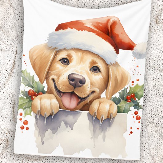 Gele Labrador Retriever Puppy Hond Kerstmis Fleece Deken