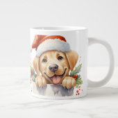 Gele Labrador Retriever Puppy Hond Kerstmis Grote Koffiekop (Rechts)