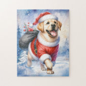 Gele Labrador Retriever Puppy Hond Kerstmis Legpuzzel (Verticaal)