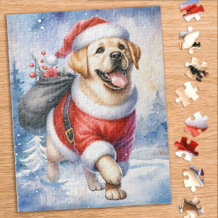 Gele Labrador Retriever Puppy Hond Kerstmis Legpuzzel