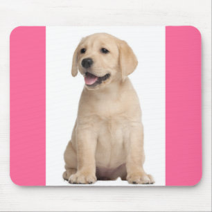 Gele Labrador Retriever Puppy Hond Roze Muismat