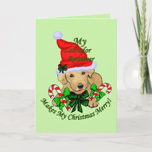 Gele Labrador Retriever Puppy kerstcadeaus Feestdagen Kaart (Voorkant)