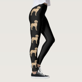 Gele Labrador Retriever Schattige Cartoonhonden Zw Leggings