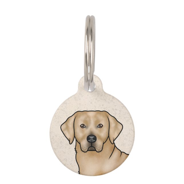 Gele Labrador Retriever Schattige Lab Hond Hoofd B Huisdierpenning (Voorkant)