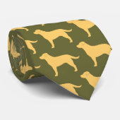 Gele Labrador Retriever Silhouetten Patroon Stropdas (Opgerold)