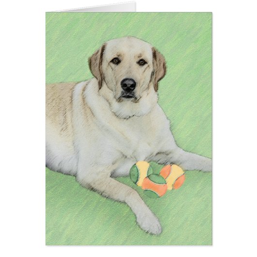 Gele labrador Retriever & Tennis Balls Painting (Voorkant)