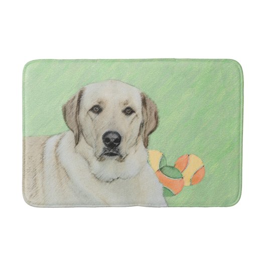 Gele labrador Retriever & Tennis Balls Painting Badmat (Voorkant)