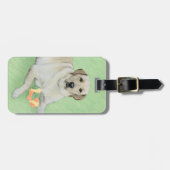 Gele labrador Retriever & Tennis Balls Painting Bagagelabel (Voorkant horizontaal)