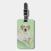 Gele labrador Retriever & Tennis Balls Painting Bagagelabel (Voorkant verticaal)