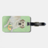 Gele labrador Retriever & Tennis Balls Painting Bagagelabel (Achterkant horizontaal)