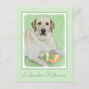 Gele labrador Retriever & Tennis Balls Painting Briefkaart