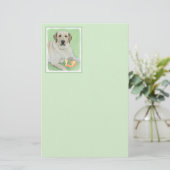 Gele labrador Retriever & Tennis Balls Painting Briefpapier (Staand voorkant)