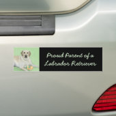 Gele labrador Retriever & Tennis Balls Painting Bumpersticker (Op auto)