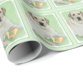 Gele labrador Retriever & Tennis Balls Painting Cadeaupapier (Rol Hoek)