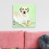 Gele labrador Retriever & Tennis Balls Painting Canvas Afdruk (Insitu (Woonkamer))