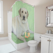 Gele labrador Retriever & Tennis Balls Painting Douchegordijn (In situ)