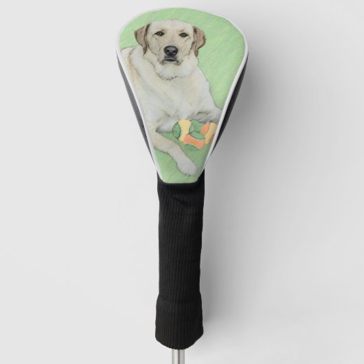Gele labrador Retriever & Tennis Balls Painting Golfheadcover (Voorkant)