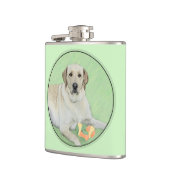 Gele labrador Retriever & Tennis Balls Painting Heupfles (Links)