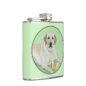 Gele labrador Retriever & Tennis Balls Painting Heupfles (Rechts)