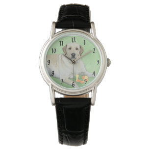 Gele labrador Retriever & Tennis Balls Painting Horloge