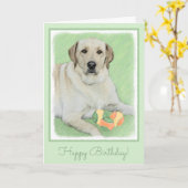 Gele labrador Retriever & Tennis Balls Painting Kaart (Gele Bloem)