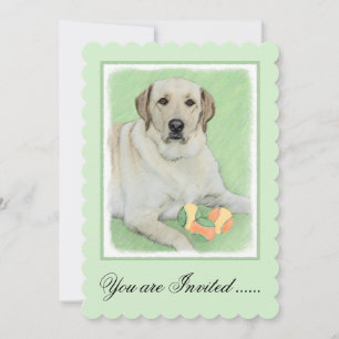 Gele labrador Retriever & Tennis Balls Painting Kaart