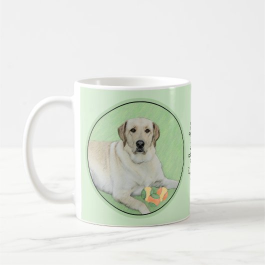 Gele labrador Retriever & Tennis Balls Painting Koffiemok (Links)