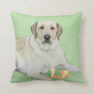 Gele labrador Retriever & Tennis Balls Painting Kussen