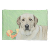 Gele labrador Retriever & Tennis Balls Painting Kussensloop (Achterkant)