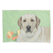 Gele labrador Retriever & Tennis Balls Painting Kussensloop (Voorkant)