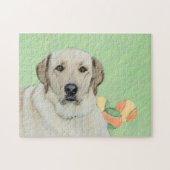 Gele labrador Retriever & Tennis Balls Painting Legpuzzel (Horizontaal)