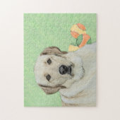 Gele labrador Retriever & Tennis Balls Painting Legpuzzel (Verticaal)