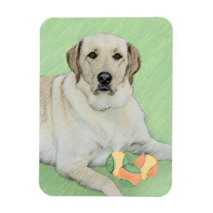 Gele labrador Retriever & Tennis Balls Painting Magneet