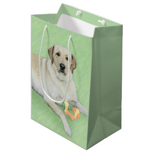 Gele labrador Retriever & Tennis Balls Painting Medium Cadeauzakje