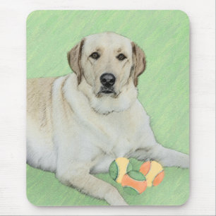 Gele labrador Retriever & Tennis Balls Painting Muismat